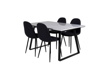 Estelle Matgrupp 140 cm Rektangulär med 4 Polar stolar - Svart - Products - Möbler - Bord & matgrupp - Matgrupp