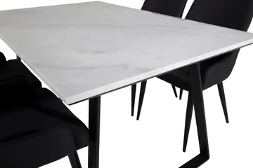 Estelle Matgrupp 140 cm Rektangulär med 4 Plaza stolar - Svart - Products - Möbler - Bord & matgrupp - Matgrupp