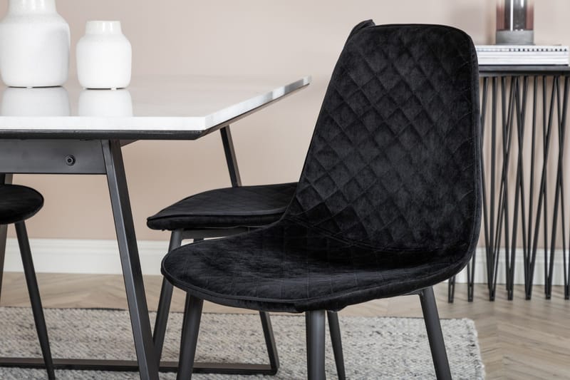 Estelle Matgrupp 140 cm Rektangulär med 4 Polar stolar - Svart - Products - Möbler - Bord & matgrupp - Matgrupp