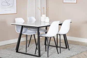 Estelle Matgrupp 140 cm Rektangulär med 4 Polar stolar - Svart - Products - Möbler - Bord & matgrupp - Matgrupp