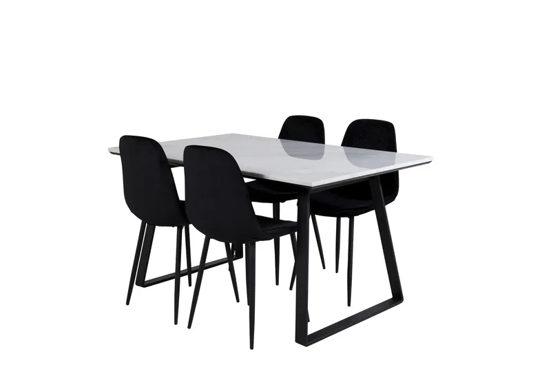 Estelle Matgrupp 140 cm Rektangulär med 4 Polar stolar - Svart - Products - Möbler - Bord & matgrupp - Matgrupp
