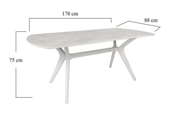 Frascone Matbord 180x75x180 cm - Vit - Products - Möbler - Bord & matgrupp - Matbord & köksbord
