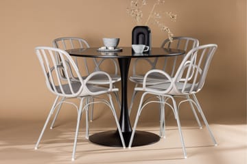 Glade Matgrupp 100 cm Rund med 4 Dyrön stolar - Svart - Products - Möbler - Bord & matgrupp - Matgrupp