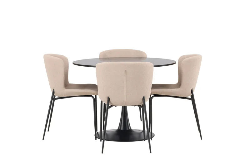Glade Matgrupp 100 cm Rund med 4 Modesto stolar - Beige - Products - Möbler - Bord & matgrupp - Matgrupp