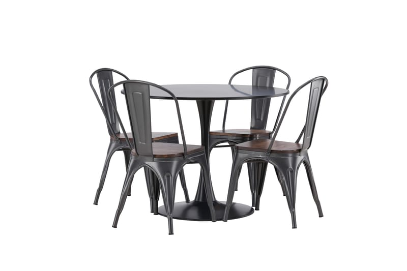 Glade Matgrupp 100 cm Rund med 4 Tempe stolar - Mörkgrå - Products - Möbler - Bord & matgrupp - Matgrupp