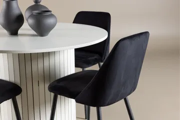 Härön Matgrupp 110 cm Rund med 4 Night stolar - Vit/Svart - Products - Möbler - Bord & matgrupp - Matgrupp