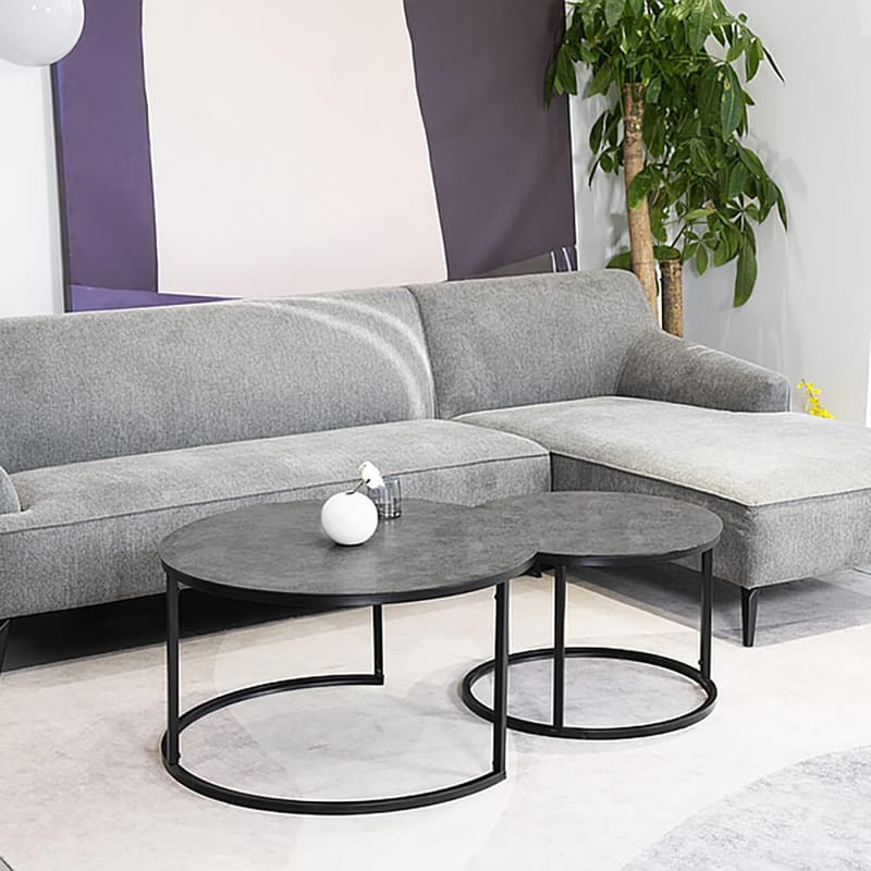 Harrisburg soffbord 80 x 80 cm - Grå/svart - Grå/svart - Products - Möbler - Bord & matgrupp - Soffbord