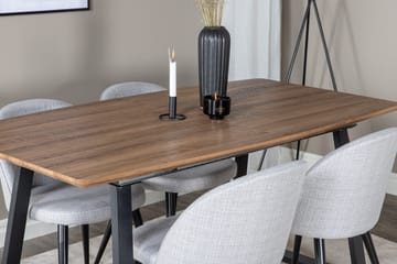 Inca Matgrupp 160 cm Rektangulär med 4 Velvet Stolar - Svart - Products - Möbler - Bord & matgrupp - Matgrupp