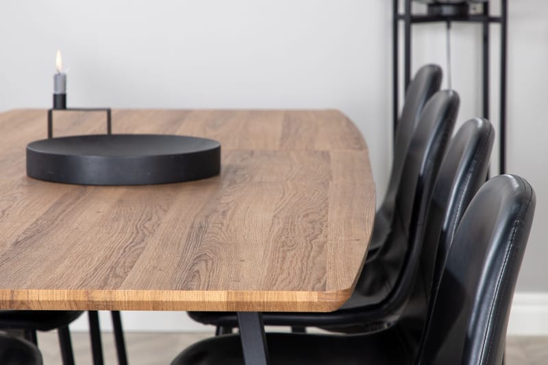 Inca Matgrupp 160 cm Rektangulär med 8 Polar stolar - Svart - Products - Möbler - Bord & matgrupp - Matgrupp