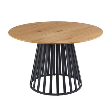 Inez runt matbord Ø120 cm ekfanèr / Svart metall - Ekfanèr / Svart Metall - Products - Möbler - Bord & matgrupp - Matbord & köksbord