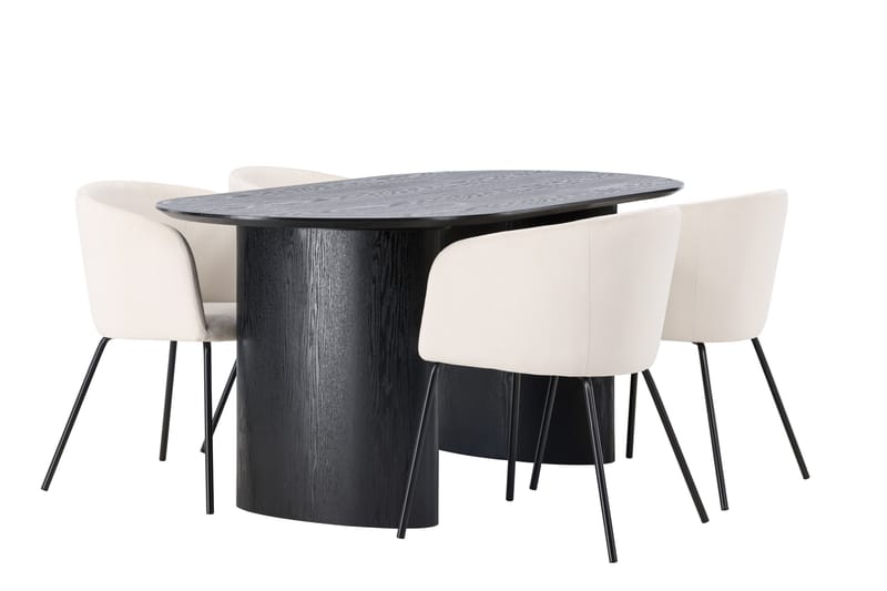 Isolde Matgrupp 180 cm Oval med 4 Berit stolar - Beige - Products - Möbler - Bord & matgrupp - Matgrupp
