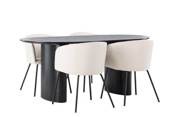 Isolde Matgrupp 180 cm Oval med 4 Berit stolar - Beige - Products - Möbler - Bord & matgrupp - Matgrupp