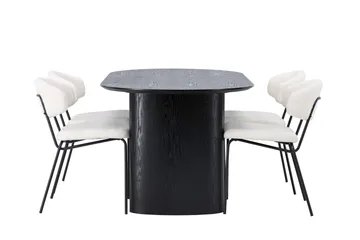 Isolde Matgrupp 180 cm Oval med 4 Chico Stolar - Svart - Products - Möbler - Bord & matgrupp - Matgrupp