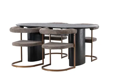 Isolde Matgrupp 180 cm Oval med 4 Morning stolar - Brun - Products - Möbler - Bord & matgrupp - Matgrupp