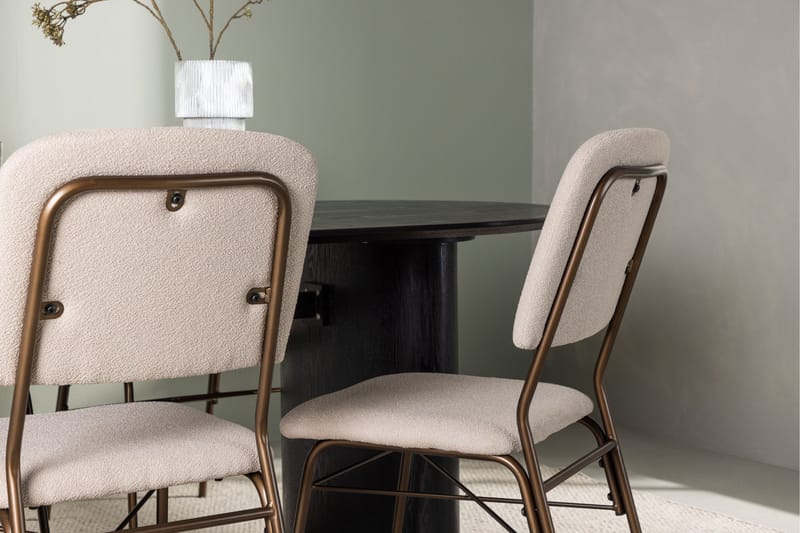 Isolde Matgrupp 180 cm Oval med 4 Seda stolar - Beige - Products - Möbler - Bord & matgrupp - Matgrupp