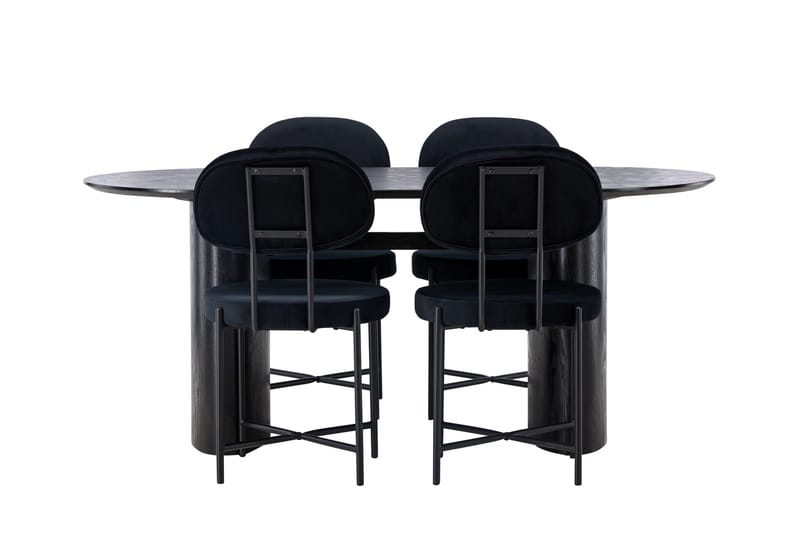 Isolde Matgrupp 180 cm Oval med 4 Stella stolar - Svart - Products - Möbler - Bord & matgrupp - Matgrupp