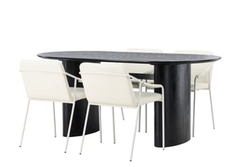 Isolde Matgrupp 180 cm Oval med 4 Tvista stolar - Beige - Products - Möbler - Bord & matgrupp - Matgrupp