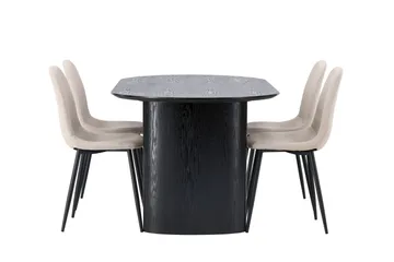 Isolde Matgrupp 180 cm Oval med 4 Polar stolar - Beige - Products - Möbler - Bord & matgrupp - Matgrupp