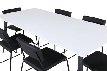 Jimmy Matgrupp 195 cm Rektangulär med 6 Kenth Stolar - Svart - Products - Möbler - Bord & matgrupp - Matgrupp