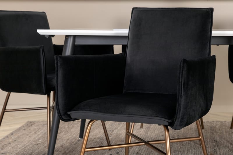 Jimmy Matgrupp 195 cm Rektangulär med 6 Petra stolar - Svart - Products - Möbler - Bord & matgrupp - Matgrupp