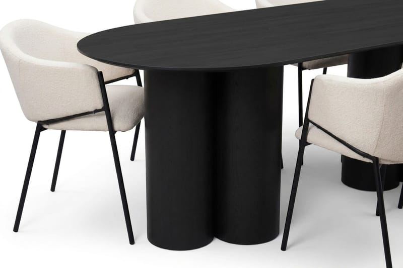 Juno Matgrupp rektangulärt 220 cm Svart med 8 Filip Matstolar - Svart - Products - Möbler - Bord & matgrupp - Matgrupp