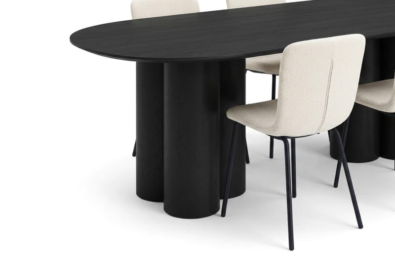 Juno Matgrupp rektangulärt 220 cm Svart med 8 Katy Matstolar - Svart - Products - Möbler - Bord & matgrupp - Matgrupp