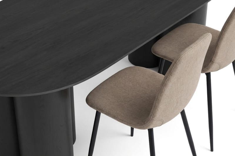 Juno Matgrupp rektangulärt 220 cm Svart med 8 Nibe Matstolar - Svart - Products - Möbler - Bord & matgrupp - Matgrupp