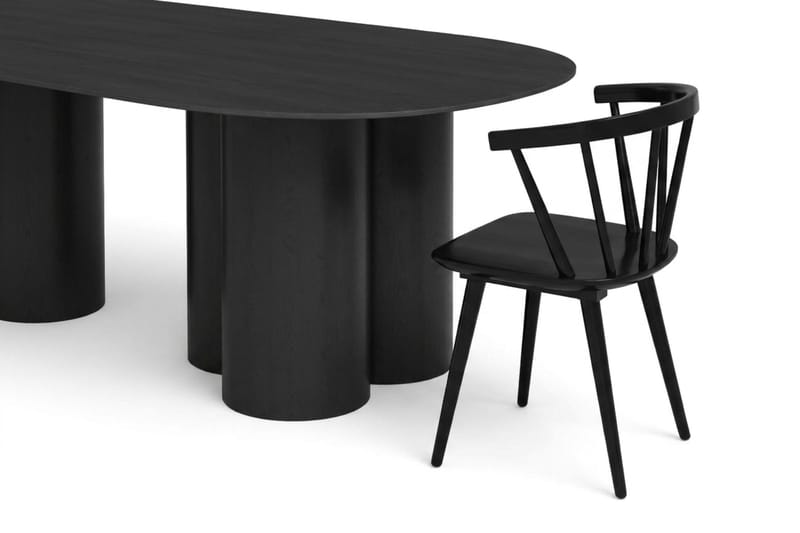 Juno Matgrupp rektangulärt 220 cm Svart med 8 Tyrö Matstolar - Svart - Products - Möbler - Bord & matgrupp - Matgrupp