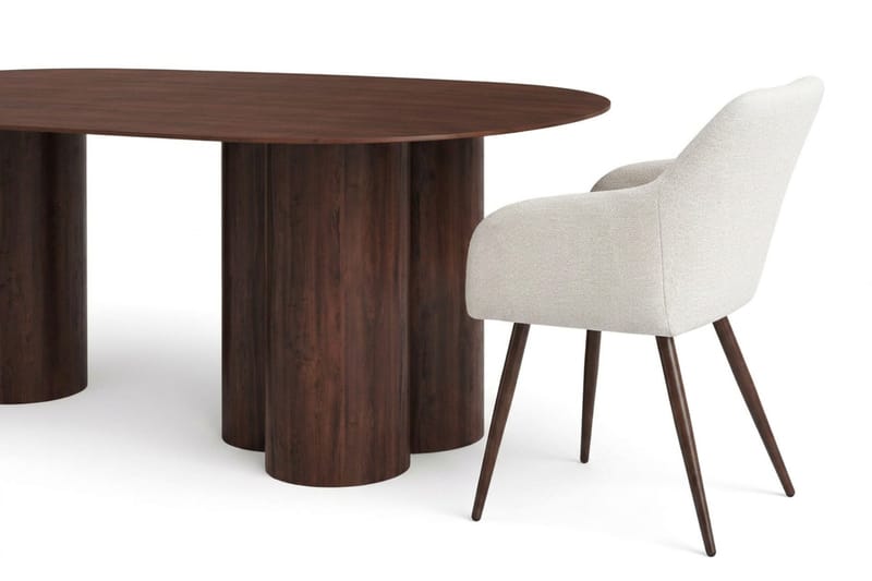 Juno Matgrupp rektangulärt 220 cm Valnöt med 8 Filippa Matstolar - Valnöt - Products - Möbler - Bord & matgrupp - Matgrupp