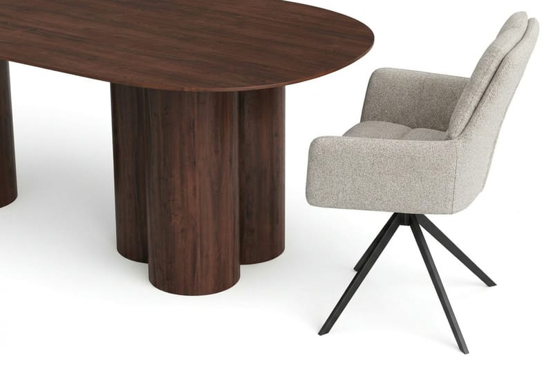 Juno Matgrupp rektangulärt 220 cm Valnöt med 8 Torsby Matstolar - Valnöt - Products - Möbler - Bord & matgrupp - Matgrupp