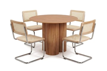 Juno Matgrupp runt 110 cm Ek med 4 Build Matstolar - Ek - Products - Möbler - Bord & matgrupp - Matgrupp