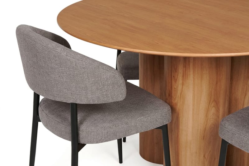 Juno Matgrupp runt 110 cm Ek med 4 Sawako Matstolar - Ek - Products - Möbler - Bord & matgrupp - Matgrupp