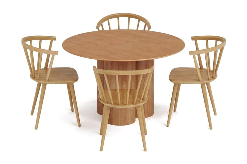 Juno Matgrupp runt 110 cm Ek med 4 Tyrö Matstolar - Ek - Products - Möbler - Bord & matgrupp - Matgrupp