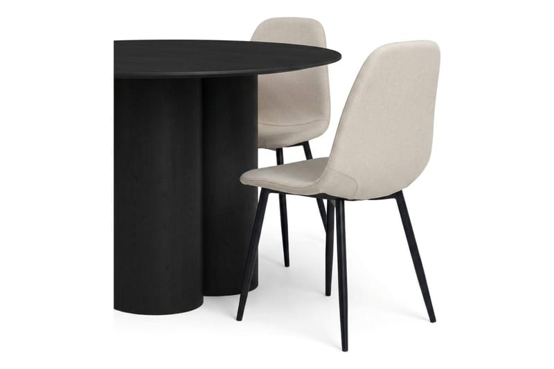 Juno Matgrupp runt 110 cm Svart med 4 Nibe Matstolar - Svart - Products - Möbler - Bord & matgrupp - Matgrupp