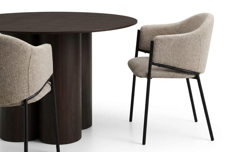 Juno Matgrupp runt 130 cm Rökt Ek med 6 Filip Matstolar - Rökt ek - Products - Möbler - Bord & matgrupp - Matgrupp