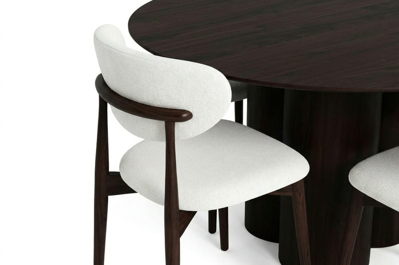 Juno Matgrupp runt 130 cm Rökt Ek med 6 Molly Matstolar - Rökt ek - Products - Möbler - Bord & matgrupp - Matgrupp
