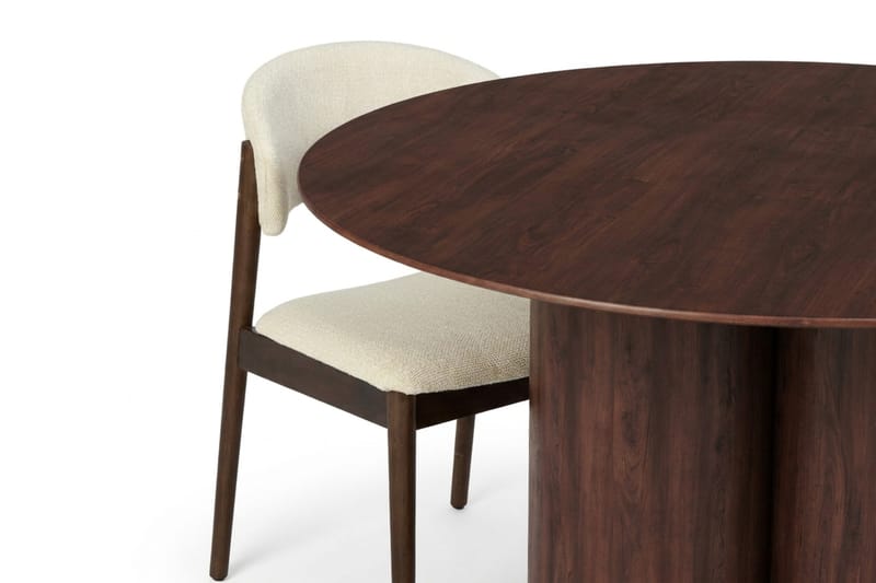 Juno Matgrupp runt 130 cm Valnöt med 6 Nala Matstolar - Valnöt - Products - Möbler - Bord & matgrupp - Matgrupp