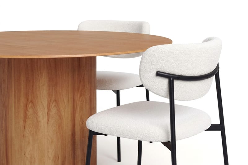 Juno Matgrupp runt 150 cm Ek med 6 Lucy Matstolar - Ek - Products - Möbler - Bord & matgrupp - Matgrupp