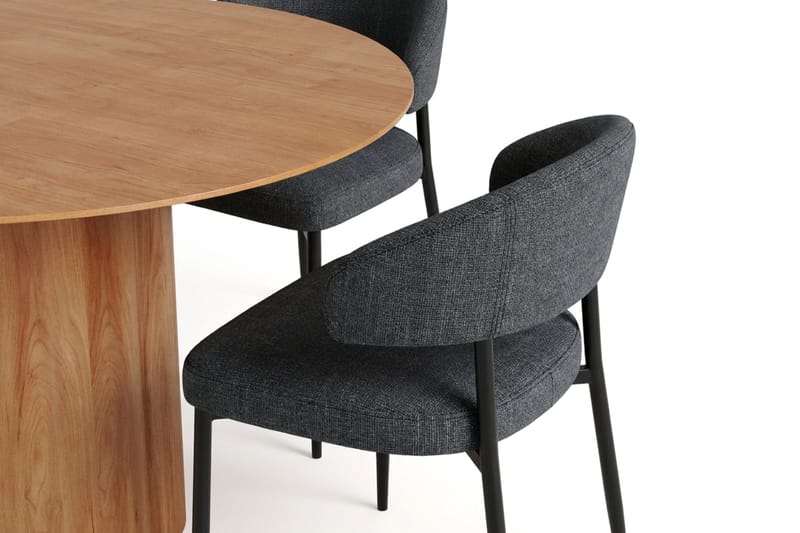 Juno Matgrupp runt 150 cm Ek med 6 Sawako Matstolar - Ek - Products - Möbler - Bord & matgrupp - Matgrupp