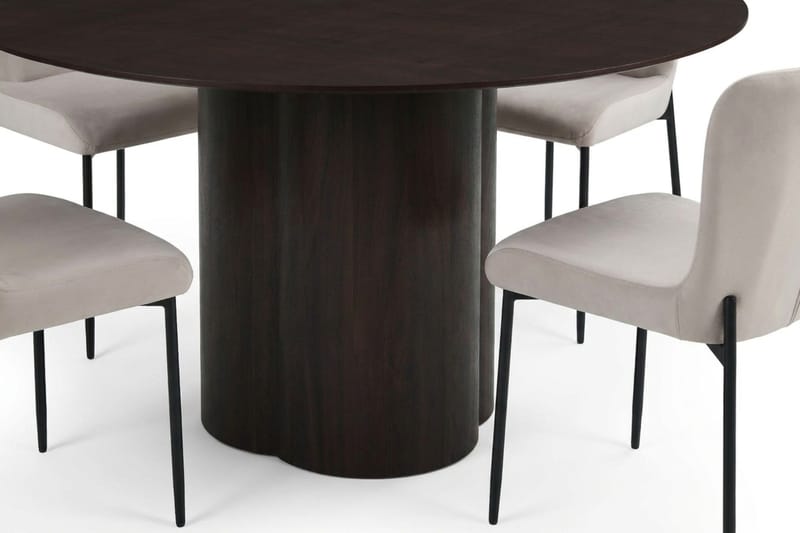 Juno Matgrupp runt 150 cm Rökt Ek med 6 Elsie Matstolar - Rökt ek - Products - Möbler - Bord & matgrupp - Matgrupp