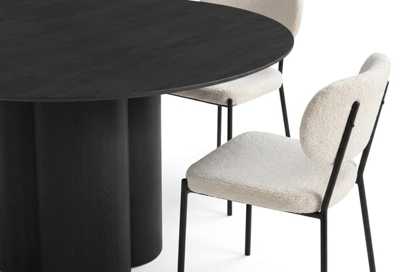 Juno Matgrupp runt 150 cm Svart med 6 Gemmiano Matstolar - Svart - Products - Möbler - Bord & matgrupp - Matgrupp