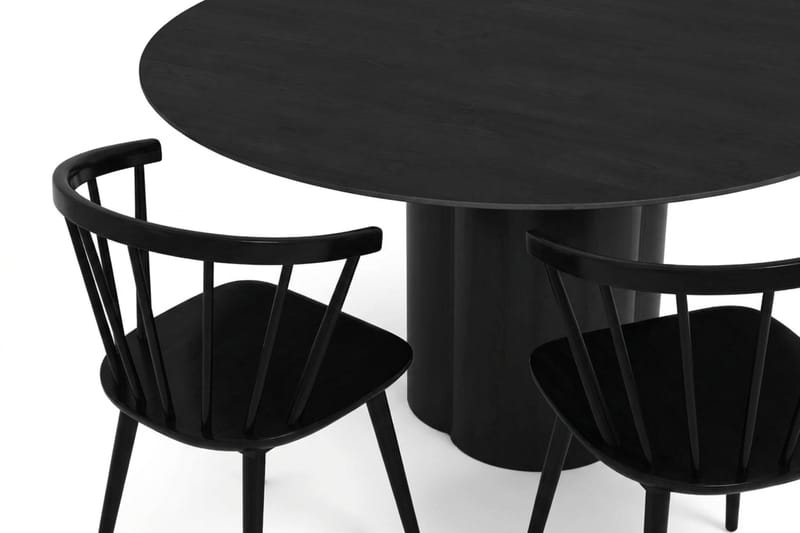 Juno Matgrupp runt 150 cm Svart med 6 Tyrö Matstolar - Svart - Products - Möbler - Bord & matgrupp - Matgrupp