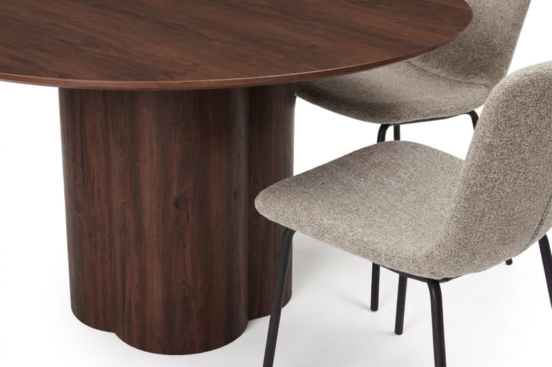 Juno Matgrupp runt 150 cm Valnöt med 6 Katy Matstolar - Valnöt - Products - Möbler - Bord & matgrupp - Matgrupp