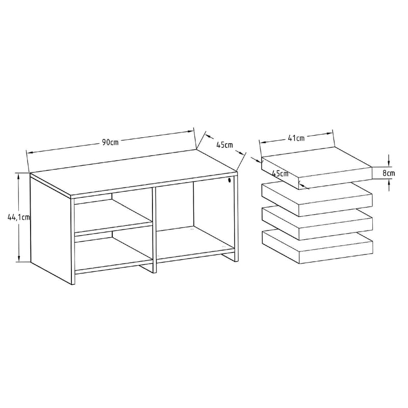Kavon Soffbordsset 90x44,1x45 cm - Vit - Products - Möbler - Bord & matgrupp - Soffbord