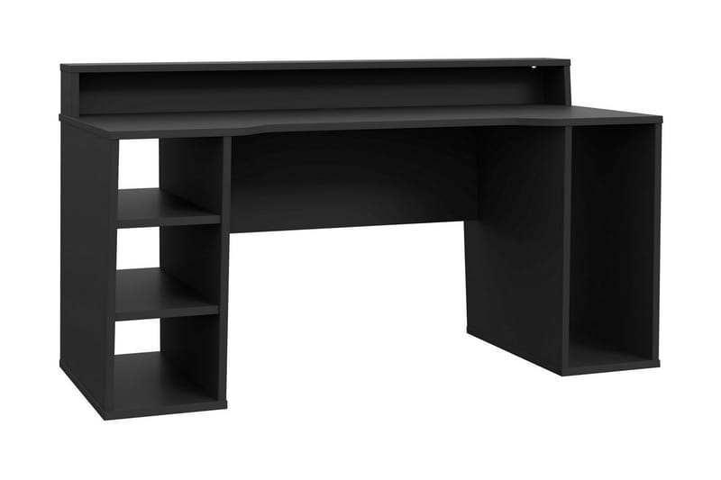 Bays Gaming Skrivbord 160 cm med Förvaring 2 Hyllor - Svart - Products - Möbler - Bord & matgrupp - Kontorsbord - Datorbord
