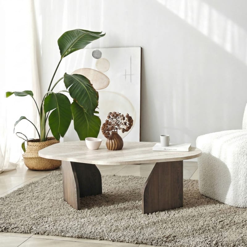 Berriaren Skrivbord 100x35x60 cm - Travertine Walnut - Products - Möbler - Bord & matgrupp - Kontorsbord - Datorbord