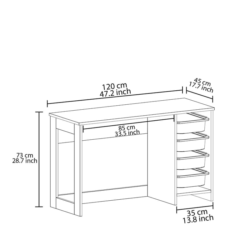 Branik Skrivbord 120x73x45 cm - Grå - Products - Möbler - Bord & matgrupp - Kontorsbord - Datorbord