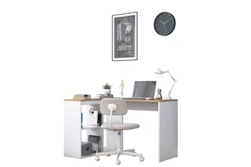 Freal Skrivbord 4 Hyllor 120 cm - Natur/Vit - Products - Möbler - Bord & matgrupp - Kontorsbord - Datorbord