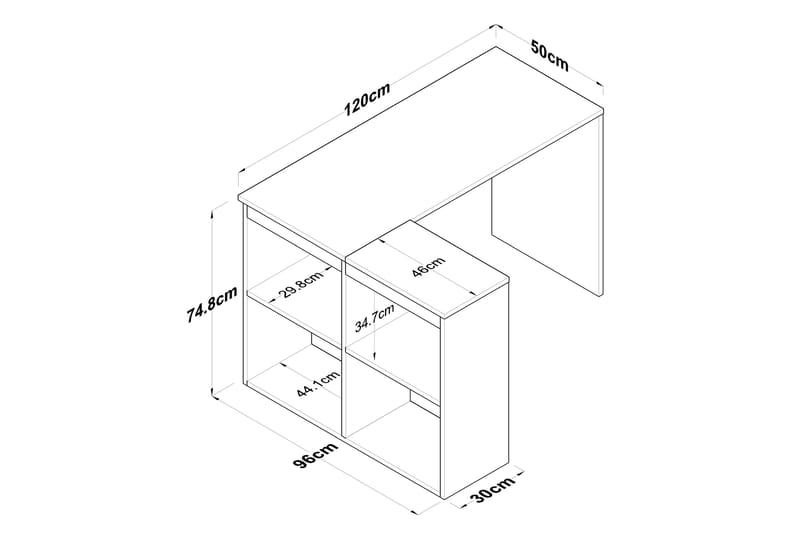 Freal Skrivbord 4 Hyllor 120 cm - Natur/Vit - Products - Möbler - Bord & matgrupp - Kontorsbord - Datorbord