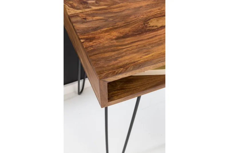 Langner Skrivbord 110 cm med Förvaring Hylla - Massivt Trä/Svart - Products - Möbler - Bord & matgrupp - Kontorsbord - Datorbord